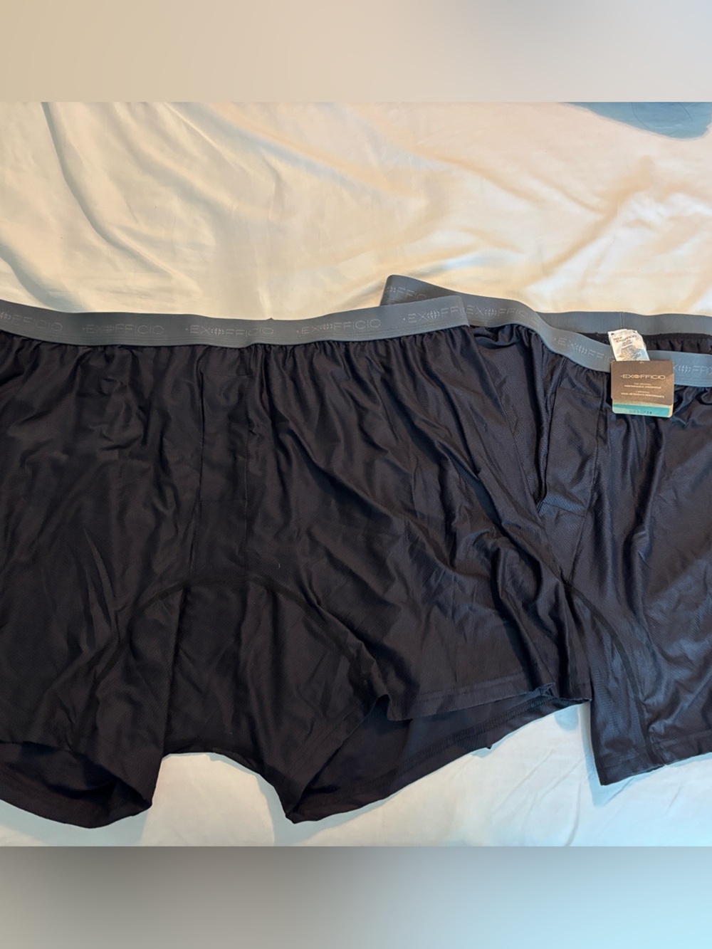 ExOfficio Black Boxer Briefs with Gray Waistband